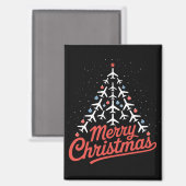 Flugzeug-Weihnachtsbaum-Pilot Magnet (Vorderseite/Rückseite)