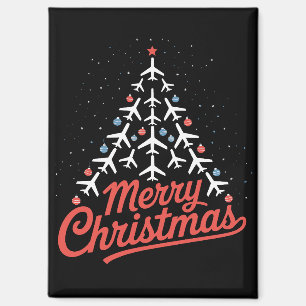 Flugzeug-Weihnachtsbaum-Pilot Magnet