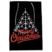 Flugzeug-Weihnachtsbaum-Pilot Mittlere Geschenktüte (Vorderseite)