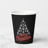 Flugzeug-Weihnachtsbaum-Pilot Pappbecher (Vorderseite)