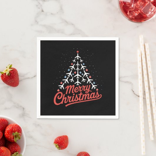 Flugzeug-Weihnachtsbaum-Pilot Serviette (Beispiel)