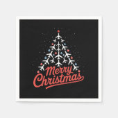 Flugzeug-Weihnachtsbaum-Pilot Serviette (Vorderseite)