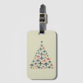 Flugzeug Weihnachtsbaum Retro Pilot Fliegen Flug Gepäckanhänger (Vorderseite Vertikal)