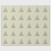 Flugzeug Weihnachtsbaum Retro Pilot Fliegen Flug Geschenkpapier (Flach)