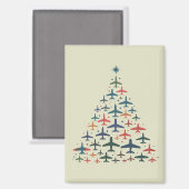 Flugzeug Weihnachtsbaum Retro Pilot Fliegen Flug Magnet (Vorderseite/Rückseite)