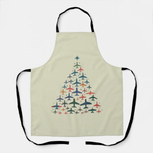 Flugzeug Weihnachtsbaum Retro Pilot Fliegen Flug Schürze