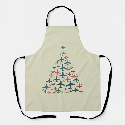 Flugzeug Weihnachtsbaum Retro Pilot Fliegen Flug  Schürze (Vorderseite)