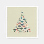 Flugzeug Weihnachtsbaum Retro Pilot Fliegen Flug Serviette (Vorderseite)