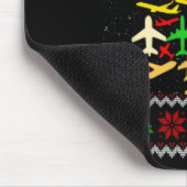 Flugzeug Weihnachtsbaum Ugly Xmas Sweater Decorati Mousepad (Ecke)