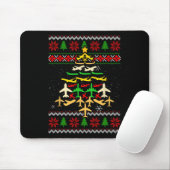 Flugzeug Weihnachtsbaum Ugly Xmas Sweater Decorati Mousepad (Mit Mouse)