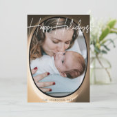 Flugzeug Window View Happy Holidays Fotokarte Einladung (Stehend Vorderseite)