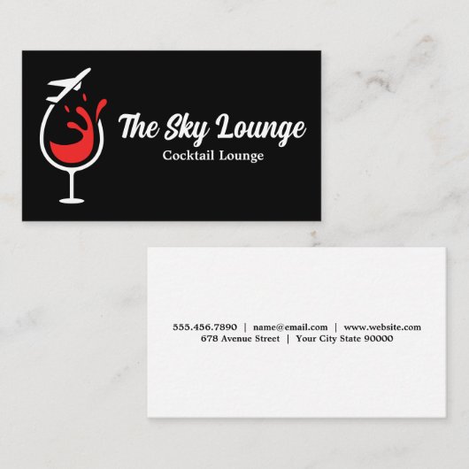 Flugzeug Wine-Logo Visitenkarte (Vorne/Hinten)