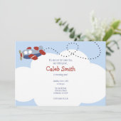 Flugzeug-Wolke 1 Geburtstags-Einladung Einladung (Stehend Vorderseite)