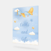 Flugzeug, Wolken & Sterne, Blau, Baby Boy, Niedlic Acrylschild (Winkel)