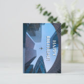 Flugzeug & Wolkenkratzer Foto, Cooler Luftverkehr Postkarte (Stehend Vorderseite)