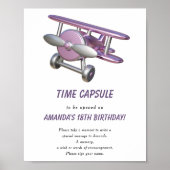 Flugzeug-Zeitkapsel 1. Geburtstag Poster (Vorne)