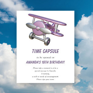 Flugzeug-Zeitkapsel 1. Geburtstag Poster