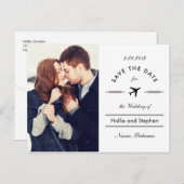 Flugzeug Zielort Datum Postkarte (Vorne/Hinten)