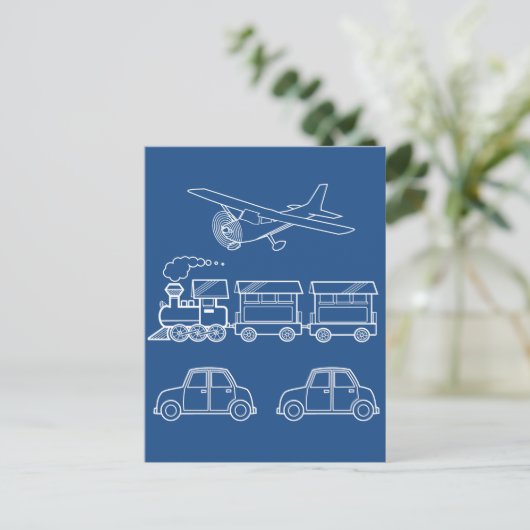 Flugzeug-, Zug- und Fahrzeugdesign ~ bearbeitbarer Postkarte (Stehend Vorderseite)