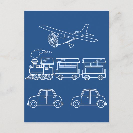 Flugzeug-, Zug- und Fahrzeugdesign ~ bearbeitbarer Postkarte (Vorderseite)