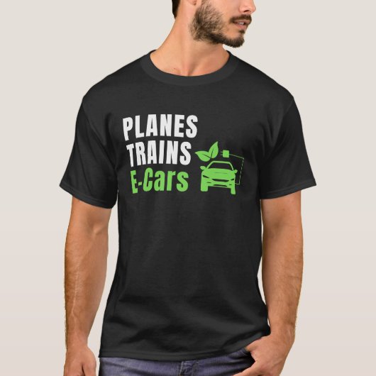 Flugzeug Züge & E Cars EV EVs Electri T-Shirt (Vorderseite)