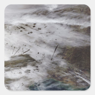 Flugzeugableitungsspuren Quadratischer Aufkleber