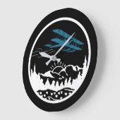 Flugzeugberge & Sonnenuntergang, Luftfahrt, Minima Große Wanduhr (Winkel)