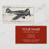 Flugzeugbetriebskarten - Vintages Holz Visitenkarte (Vorne/Hinten)