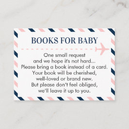 Flugzeugbücher für Baby Request Pink Navy Boy Girl Begleitkarte
