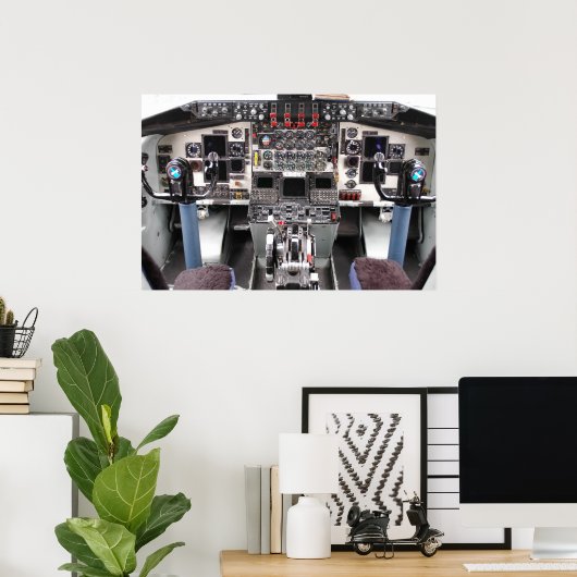 Flugzeugcockpit Poster (Heimbüro)