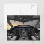 Flugzeugcockpit Postkarte (Vorne/Hinten)