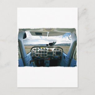 Flugzeugcockpit Postkarte