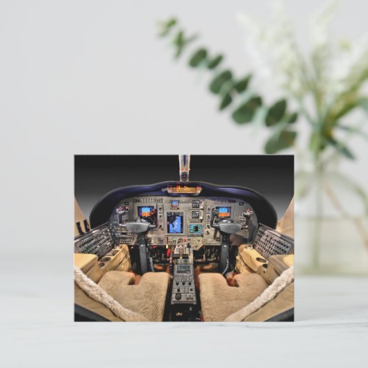Flugzeugcockpit Postkarte (Stehend Vorderseite)
