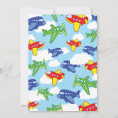 Flugzeuge 1. Geburtstag Niedliche Einladungen (Rückseite)