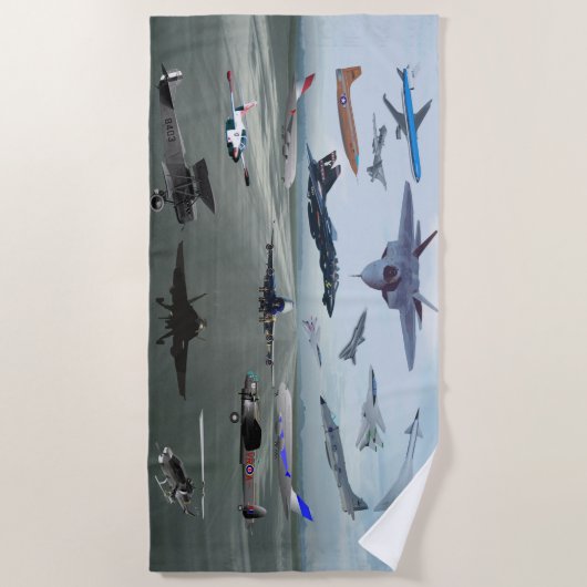 FLUGZEUGE AUF EINEM BLAUEN HIMMEL CAROLINAS STRANDTUCH (Vorderseite)