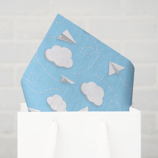 Flugzeuge aus fliegendem Papier knurren Wolken (Geschenk Tasche)