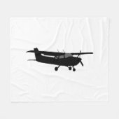 Flugzeuge Cessna Schwarze Silhouette Fliegendekor Fleecedecke (Vorderseite (Horizontal))