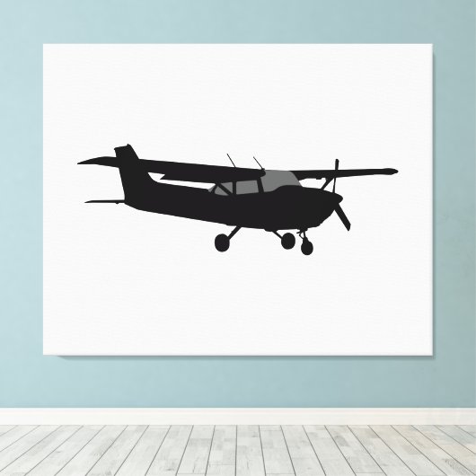 Flugzeuge Cessna Schwarze Silhouette Fliegendekor Leinwanddruck (Insitu (Holzboden))