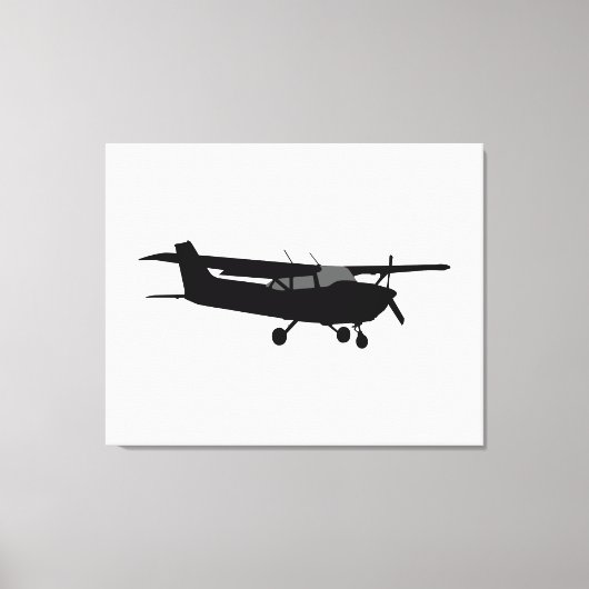 Flugzeuge Cessna Schwarze Silhouette Fliegendekor Leinwanddruck (Vorderseite)