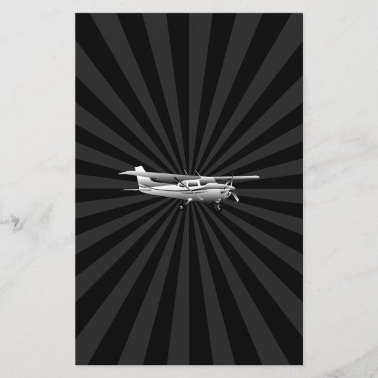 Flugzeuge Cessna Silhouette Flug Black Burst Briefpapier (Vorderseite)