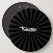 Flugzeuge Cessna Silhouette Flug Black Burst Button (Vorne & Hinten)