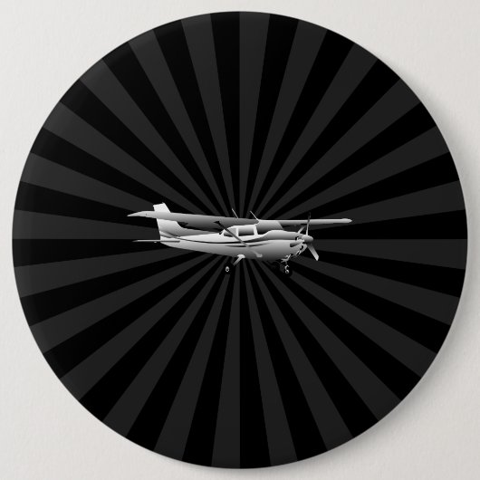 Flugzeuge Cessna Silhouette Flug Black Burst Button (Vorderseite)