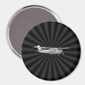 Flugzeuge Cessna Silhouette Flug Black Burst Magnet (Vorderseite/Rückseite)