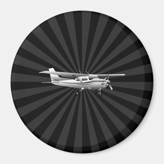 Flugzeuge Cessna Silhouette Flug Black Burst Magnet (Vorne)