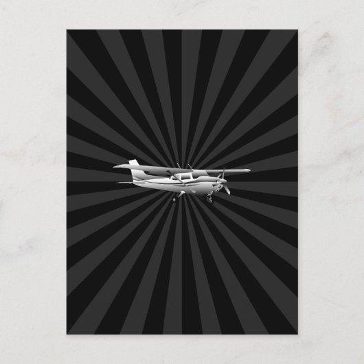 Flugzeuge Cessna Silhouette Flug Black Burst Postkarte (Vorderseite)