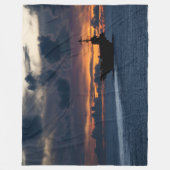 FLUGZEUGE, DIE SUNSET BEFÖRDERT WERDEN FLEECEDECKE (Vorderseite)