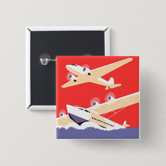 Flugzeuge, die Vintag Propeller fliegen Button (Vorne & Hinten)