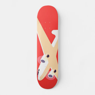 Flugzeuge, die Vintag Propeller fliegen Skateboard
