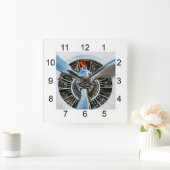 Flugzeuge Douglas DC-3. Propeller Quadratische Wanduhr (Zuhause)