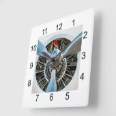 Flugzeuge Douglas DC-3. Propeller Quadratische Wanduhr (Winkel)